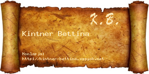 Kintner Bettina névjegykártya